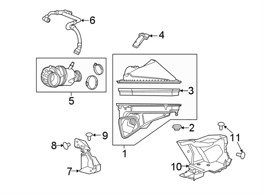 Diagram AIR INTAKE. for your 2020 Chevrolet Spark   