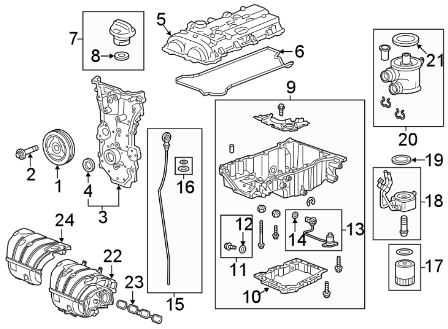 Diagram ENGINE PARTS. for your 2020 Chevrolet Camaro 6.2L V8 A/T LT1 Coupe 