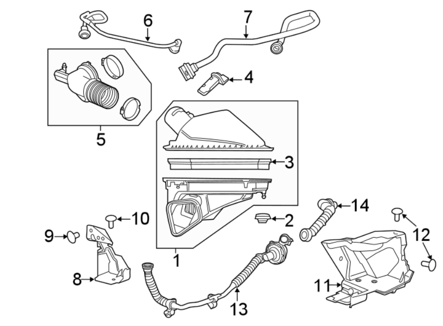 Diagram AIR INTAKE. for your 2020 Chevrolet Spark   