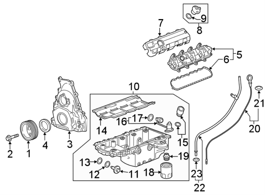 Diagram ENGINE PARTS. for your 2013 Chevrolet Suburban 1500   