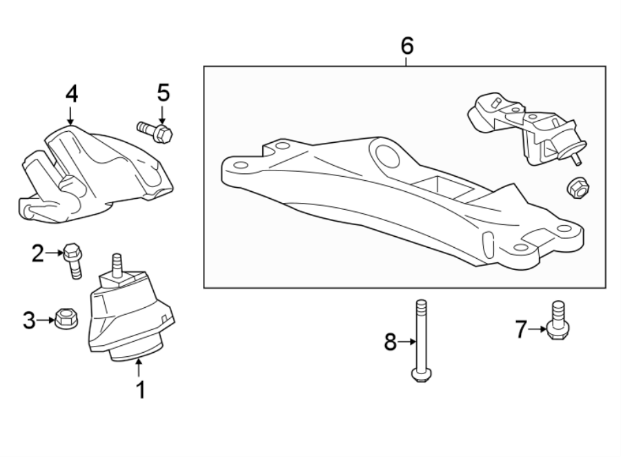 Diagram Engine & TRANS mounting. for your 2011 GMC Sierra 2500 HD 6.0L Vortec V8 FLEX A/T 4WD SLT Crew Cab Pickup 