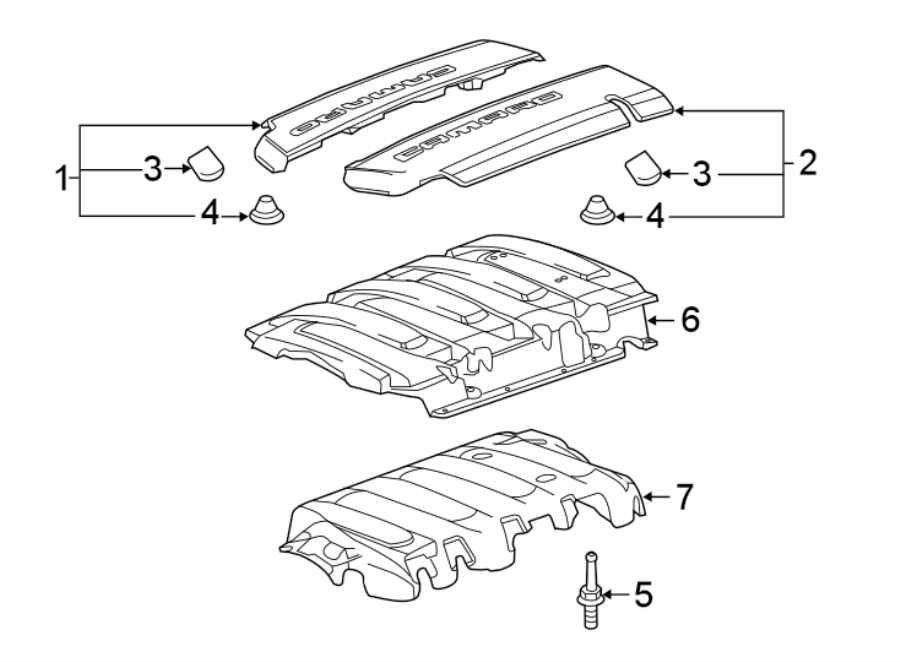 Diagram ENGINE APPEARANCE COVER. for your 2020 Chevrolet Camaro 6.2L V8 A/T LT1 Coupe 