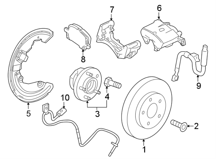 Diagram FRONT SUSPENSION. BRAKE COMPONENTS. for your 2024 Chevrolet Camaro 6.2L V8 M/T LT1 Convertible 