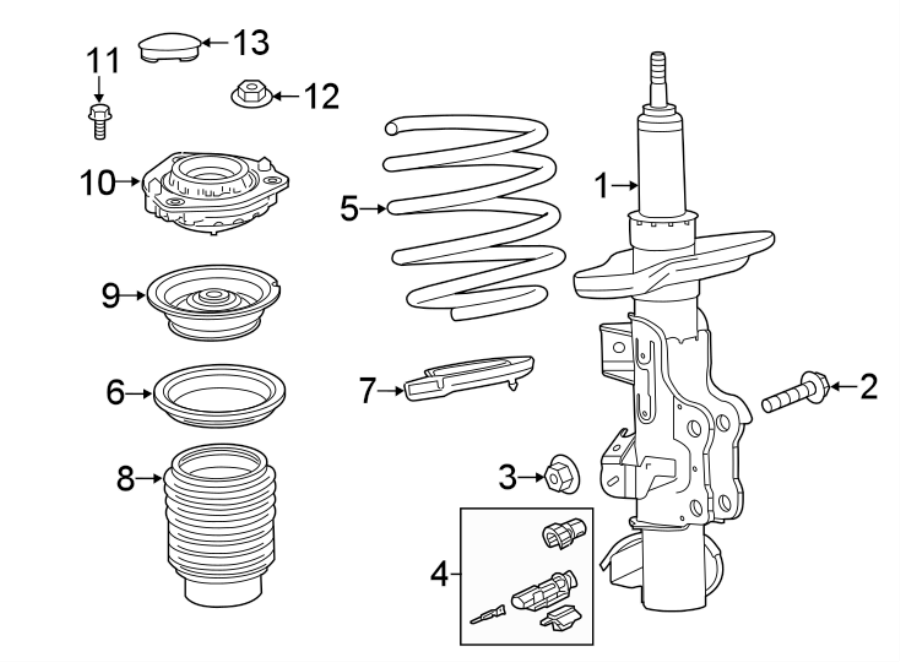 Diagram FRONT SUSPENSION. STRUTS & COMPONENTS. for your 2022 Chevrolet Camaro  LS Coupe 