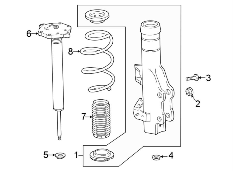 Diagram FRONT SUSPENSION. STRUTS & COMPONENTS. for your 2018 Chevrolet Camaro 6.2L V8 M/T ZL1 Coupe 