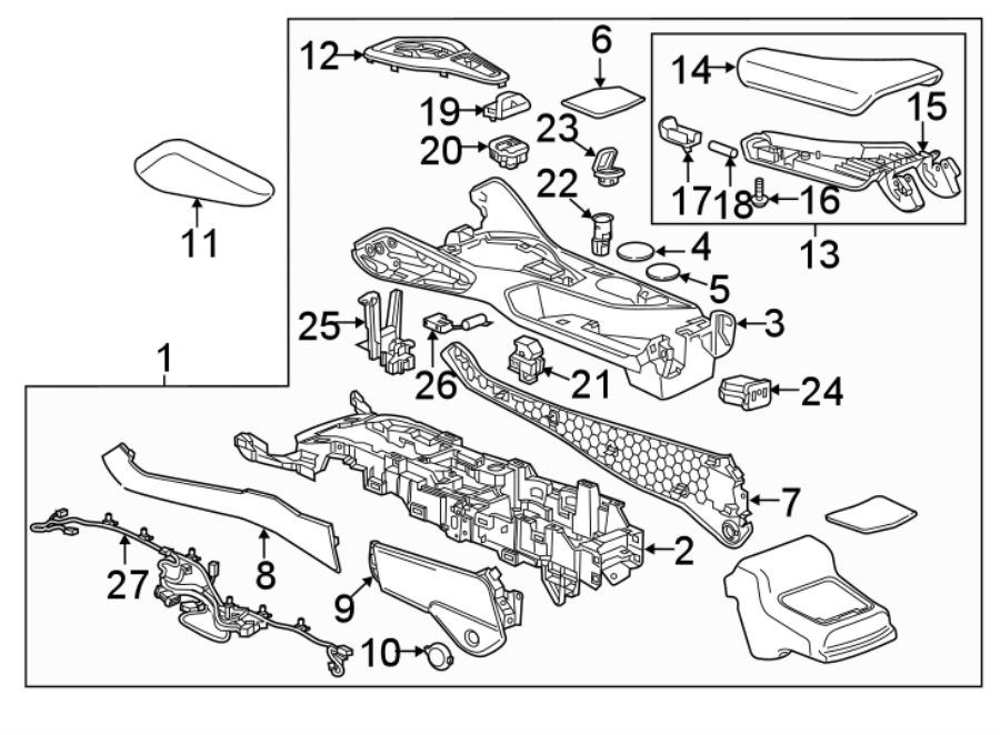 Diagram CENTER CONSOLE. for your 1998 Buick Century   