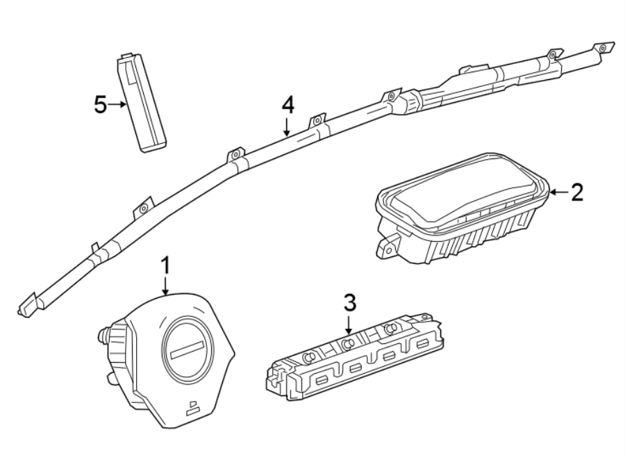 Diagram RESTRAINT SYSTEMS. AIR BAG COMPONENTS. for your 2024 Chevrolet Camaro 3.6L V6 A/T LT Coupe 