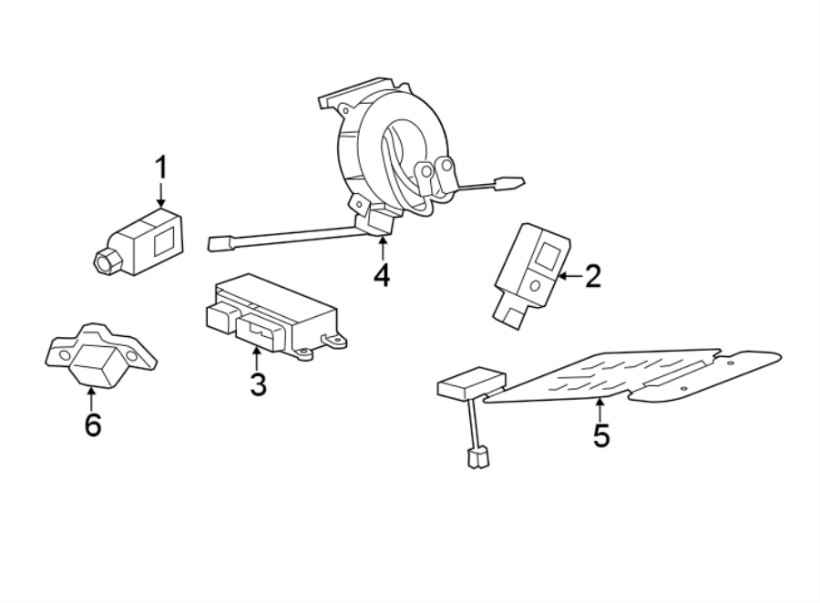 Diagram Restraint systems. Wheels. Air bag components. for your 2021 Chevrolet Camaro ZL1 Coupe 6.2L V8 M/T 