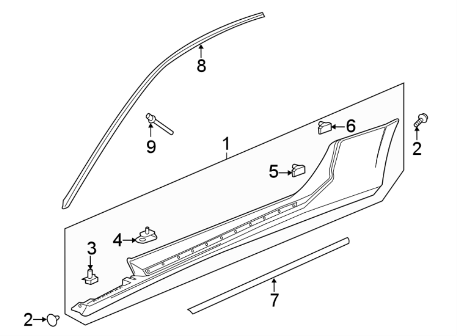 Diagram PILLARS. ROCKER & FLOOR. EXTERIOR TRIM. for your 2024 Chevrolet Camaro  ZL1 Convertible 