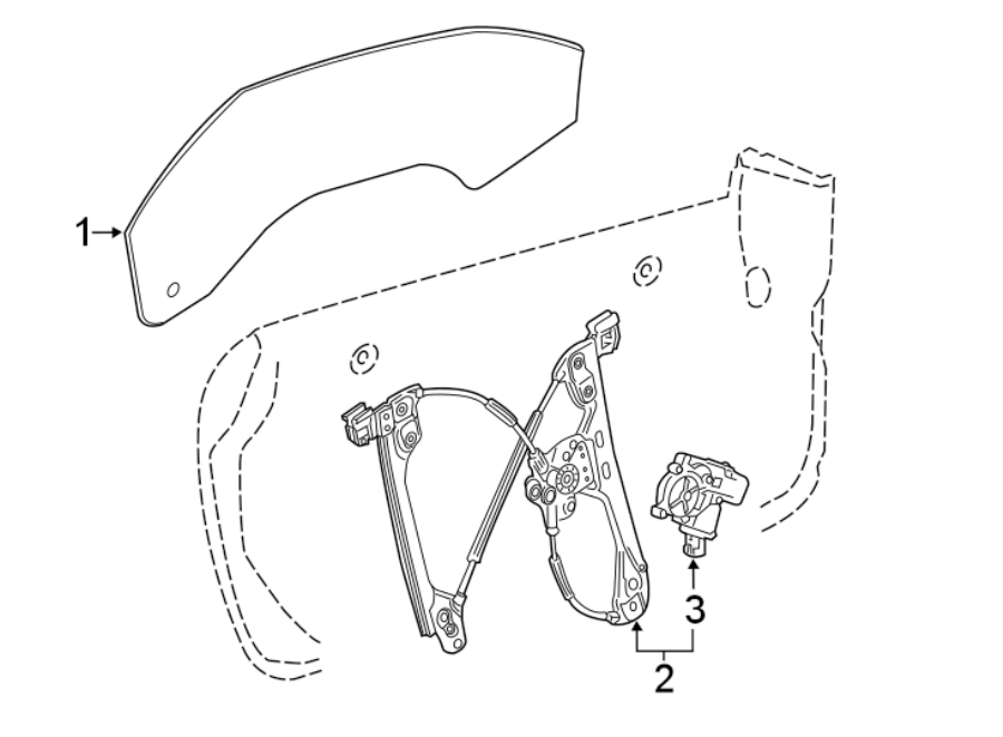 Diagram DOOR. GLASS & HARDWARE. for your 2022 Chevrolet Camaro  LT1 Convertible 