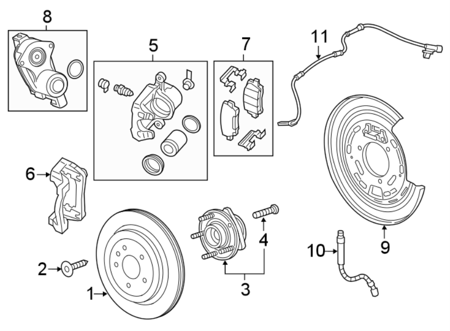 Diagram REAR SUSPENSION. BRAKE COMPONENTS. for your 2022 Chevrolet Camaro  ZL1 Coupe 