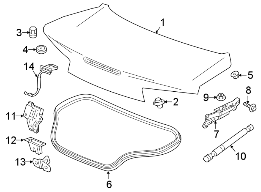 Diagram LID & COMPONENTS. for your 2023 Chevrolet Camaro  LT1 Convertible 