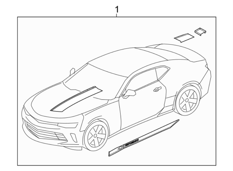 Diagram STRIPE TAPE. for your 2017 Chevrolet Camaro LT Coupe 2.0L Ecotec M/T 