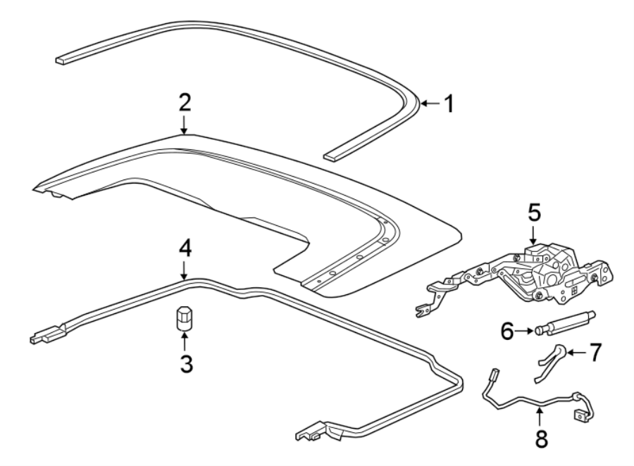 Diagram CONVERTIBLE/SOFT TOP. STOWAGE COMPARTMENT. for your Chevrolet Camaro  