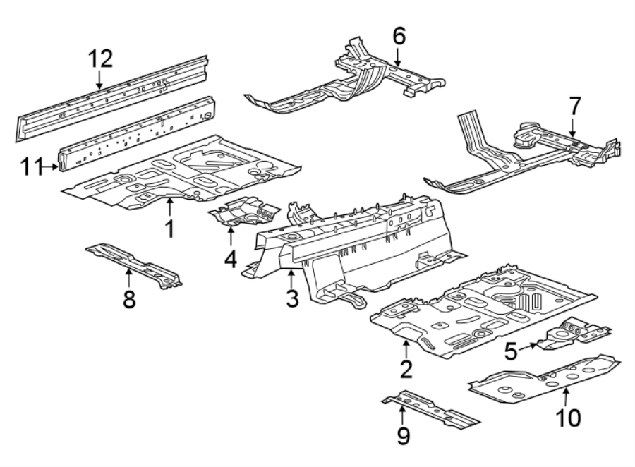 Diagram Pillars. Rocker & floor. Floor & rocker. for your Chevrolet Suburban   