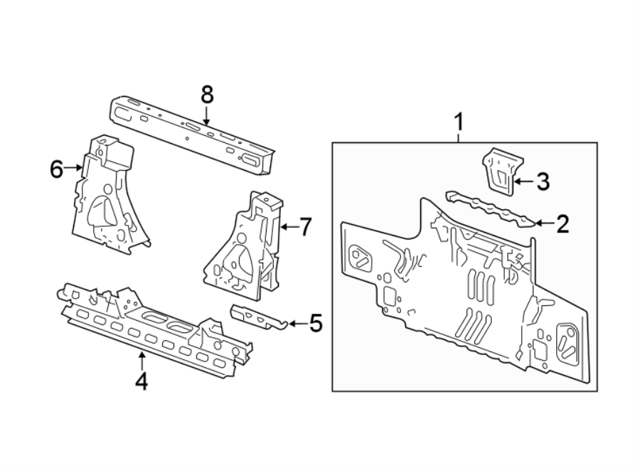 Diagram REAR BODY & FLOOR. for your 2019 Chevrolet Camaro 2.0L Ecotec A/T LT Coupe 