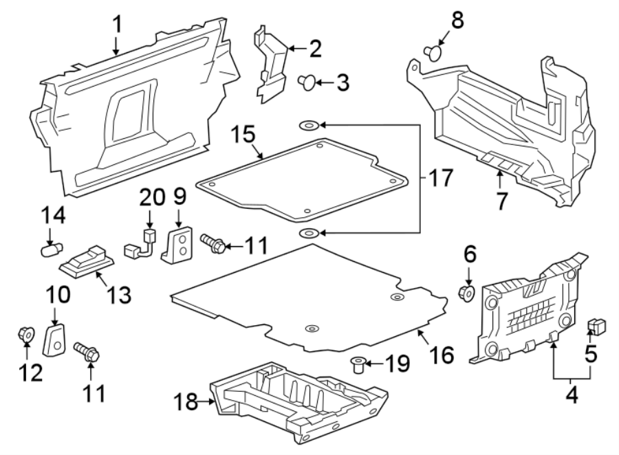 Diagram Rear body & floor. Steering wheel. Interior trim. for your 2013 Chevrolet Equinox   