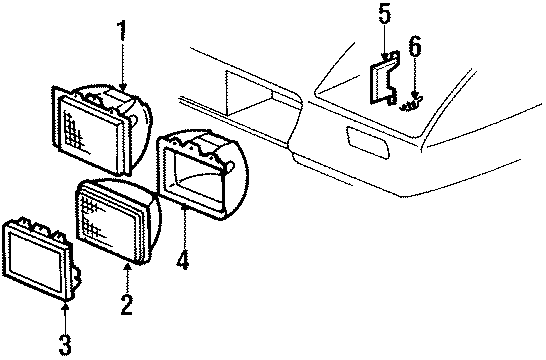 FRONT LAMPS. HEADLAMP COMPONENTS.