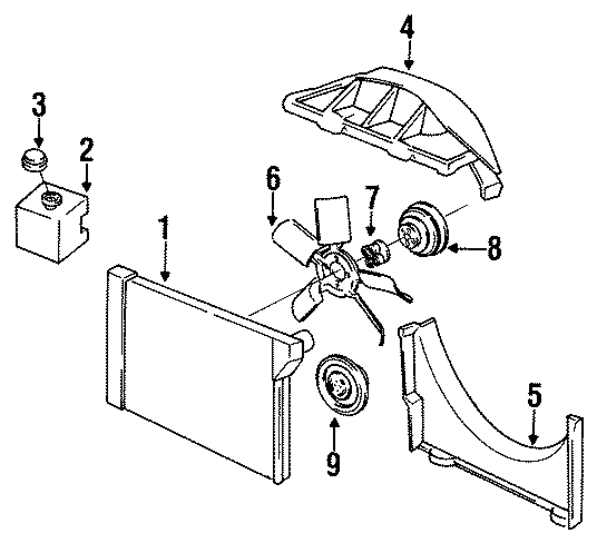 Diagram RADIATOR & COMPONENTS. for your 2004 Buick Regal   