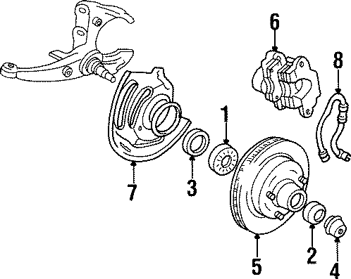 Diagram FRONT SUSPENSION. BRAKE COMPONENTS. for your 2012 GMC Sierra 2500 HD 6.6L Duramax V8 DIESEL A/T RWD SLT Crew Cab Pickup Fleetside 