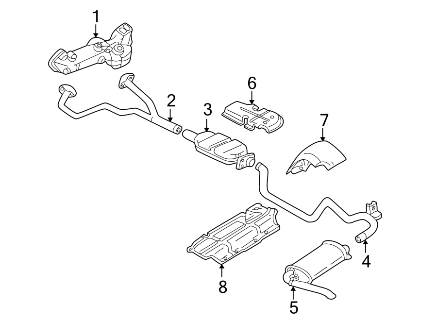 Diagram EXHAUST SYSTEM. EXHAUST COMPONENTS. for your 1988 Chevrolet Camaro   