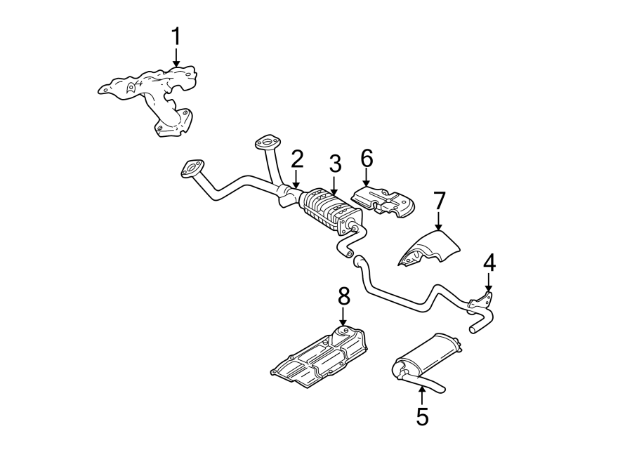 Diagram Exhaust system. Exhaust components. for your 1995 Chevrolet Camaro   