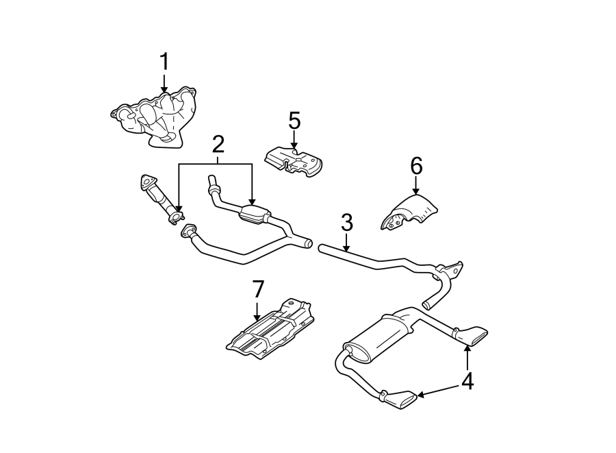 Diagram EXHAUST SYSTEM. for your 2002 Chevrolet Camaro   