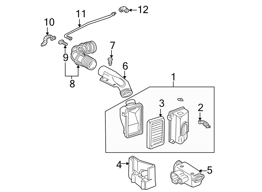 Diagram AIR INTAKE. for your 2020 Chevrolet Spark   