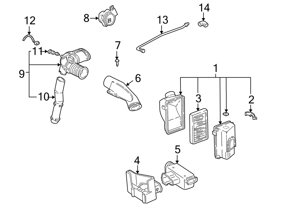 Diagram AIR INTAKE. for your 2016 Chevrolet Spark 1.4L Ecotec M/T LT Hatchback 