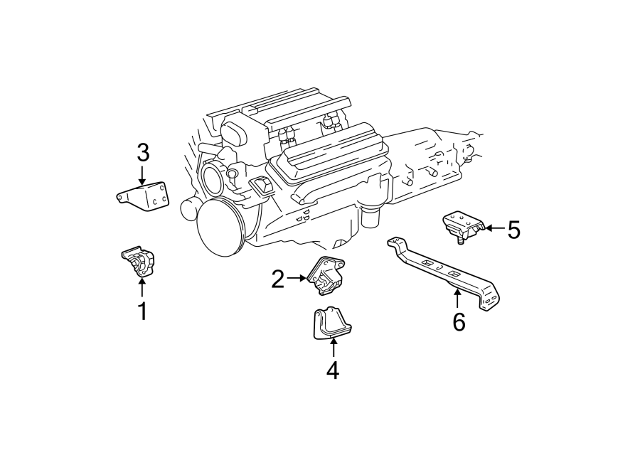 Diagram ENGINE & TRANS MOUNTING. for your 2013 Chevrolet Silverado 3500 HD WT Crew Cab Pickup 6.6L Duramax V8 DIESEL A/T 4WD 