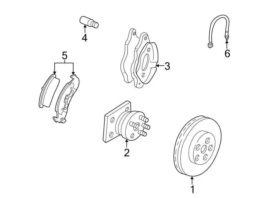 Diagram FRONT SUSPENSION. BRAKE COMPONENTS. for your 2004 Chevrolet SSR    