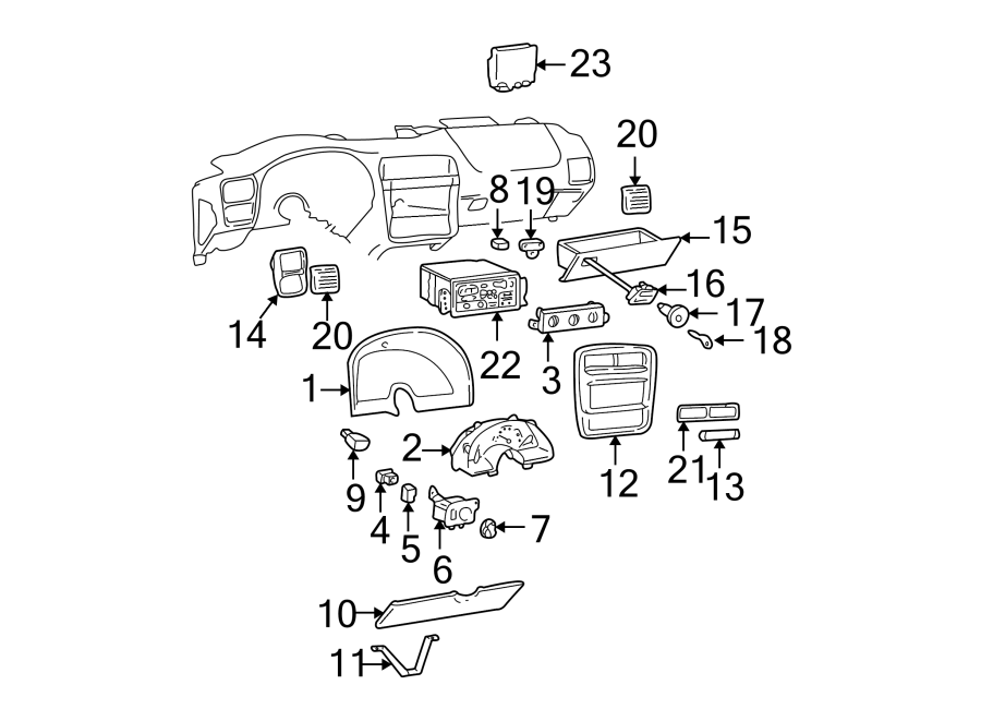 15Instrument panel components.https://images.simplepart.com/images/parts/motor/fullsize/CD93355.png