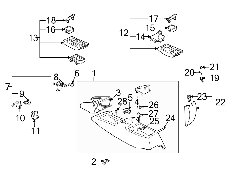 Diagram Console. Center. for your 2014 Chevrolet Spark   