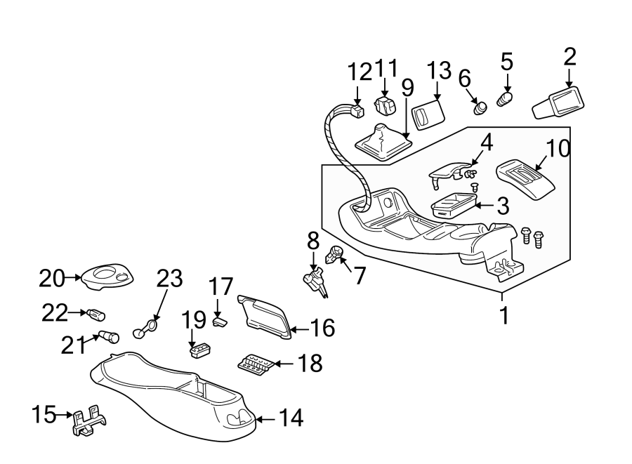 Diagram CONSOLE. CENTER. for your 2005 Chevrolet Silverado 3500 LS Cab & Chassis  