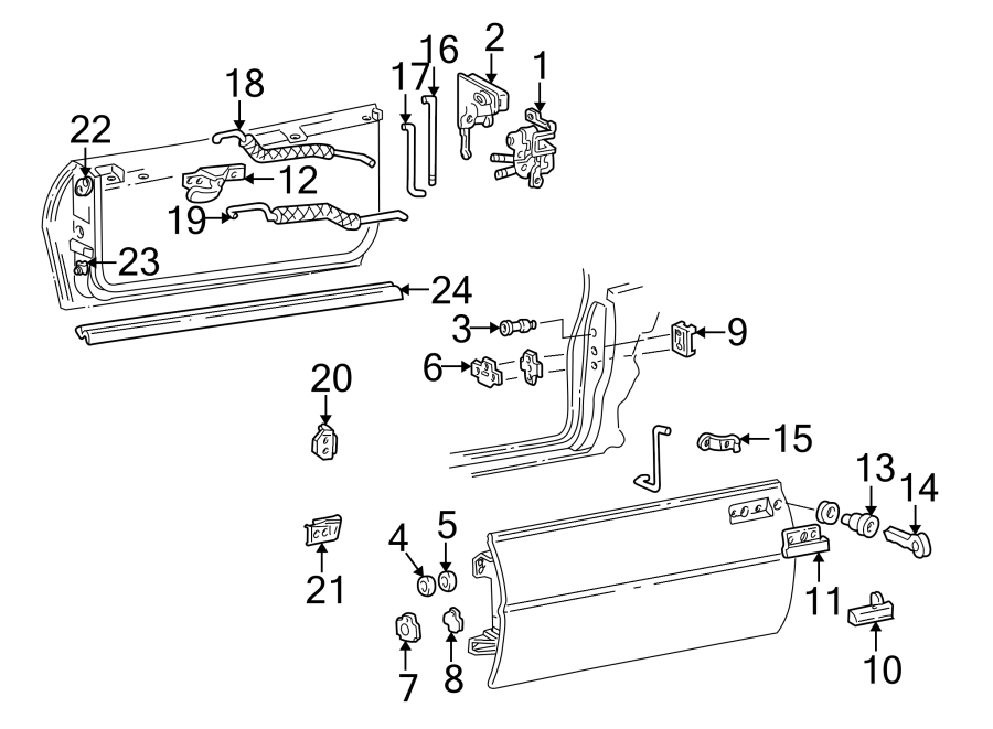 Diagram Door. Lock & hardware. for your 2016 Chevrolet Spark 1.4L Ecotec CVT LT Hatchback 