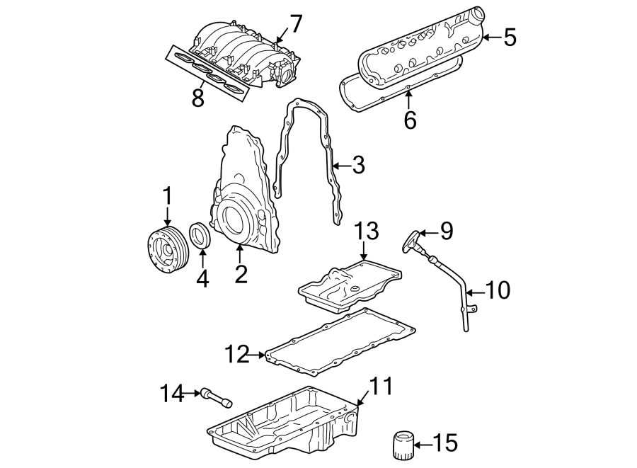 Diagram ENGINE PARTS. for your 2002 Chevrolet Camaro  Base Coupe 