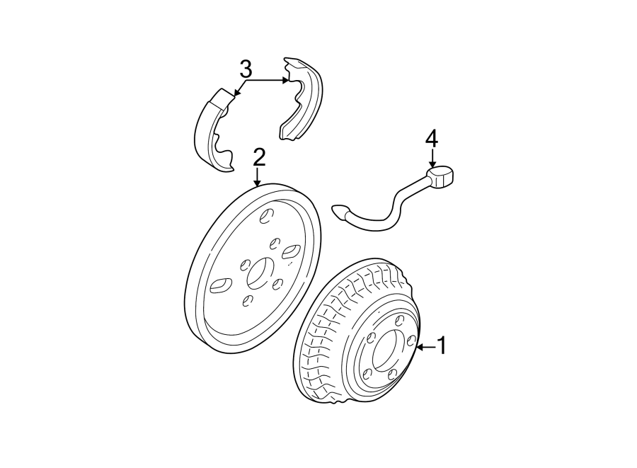 Diagram REAR SUSPENSION. BRAKE COMPONENTS. for your 2003 GMC Sonoma SLS Extended Cab Pickup Fleetside 4.3L Vortec V6 A/T RWD 