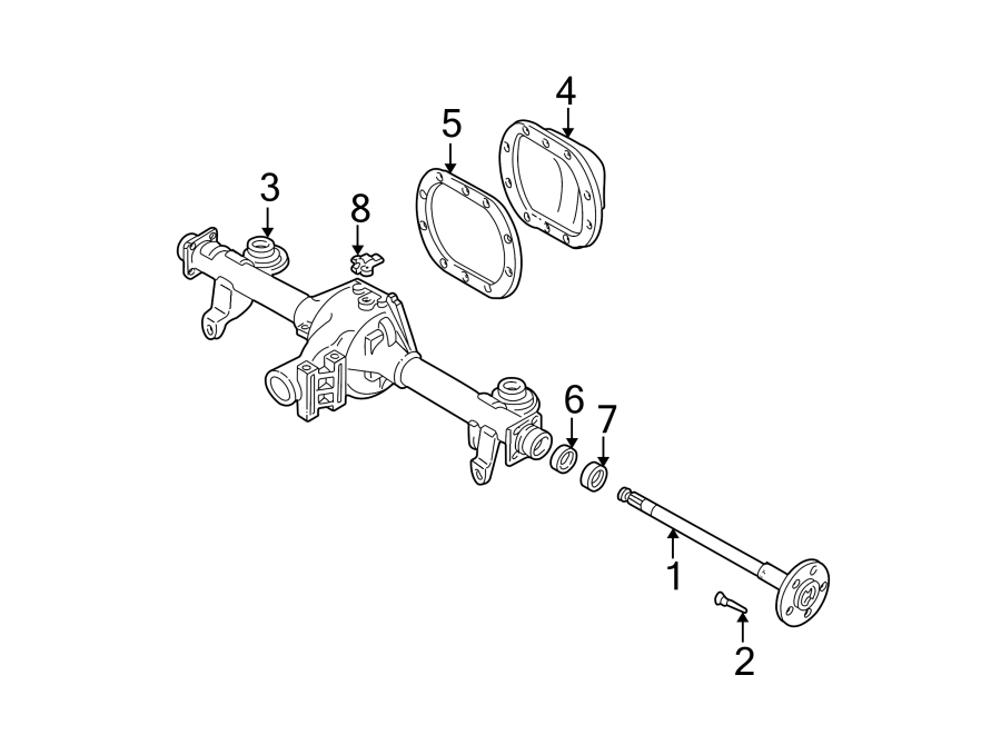 Diagram REAR SUSPENSION. AXLE COMPONENTS. for your 2012 GMC Sierra 2500 HD 6.6L Duramax V8 DIESEL A/T 4WD SLT Crew Cab Pickup Fleetside 