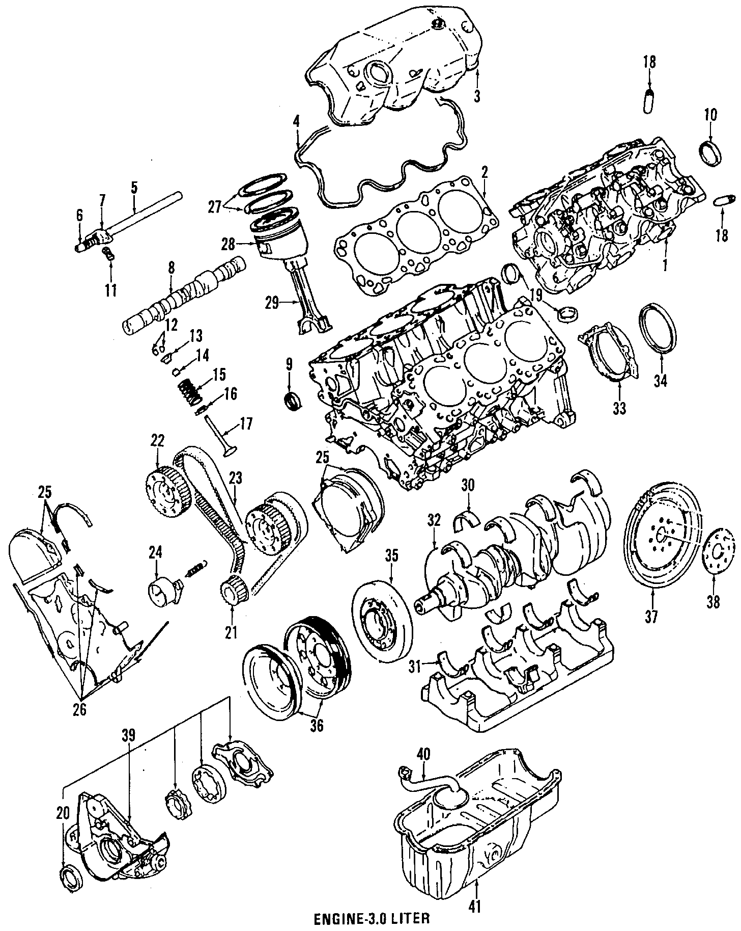 Diagram CAMSHAFT & TIMING. CRANKSHAFT & BEARINGS. CYLINDER HEAD & VALVES. LUBRICATION. MOUNTS. PISTONS. RINGS & BEARINGS. for your 2002 Chrysler 300M   