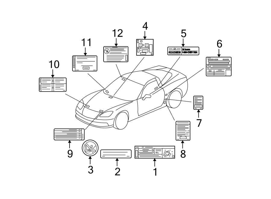 Diagram INFORMATION LABELS. for your 2000 Chevrolet Express 2500   