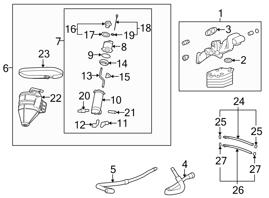 Diagram Oil cooler. for your GMC