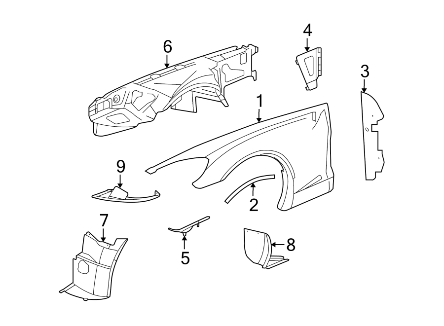 Diagram Fender & components. for your 2020 Chevrolet Suburban    