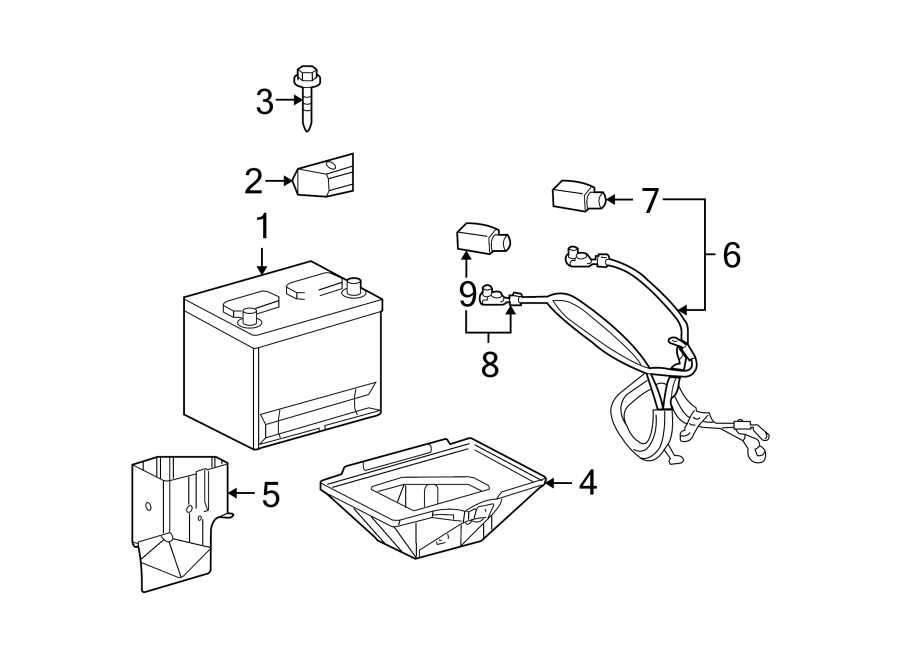 Diagram BATTERY. for your 2005 Chevrolet Venture    