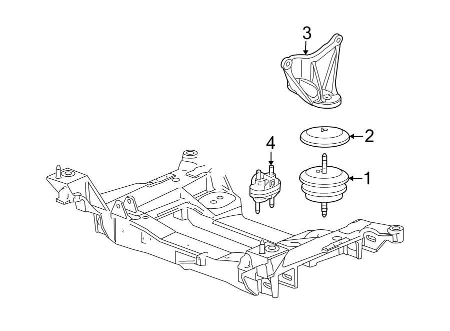 Diagram ENGINE & TRANS MOUNTING. for your 2011 GMC Sierra 2500 HD 6.0L Vortec V8 FLEX A/T 4WD SLT Crew Cab Pickup 