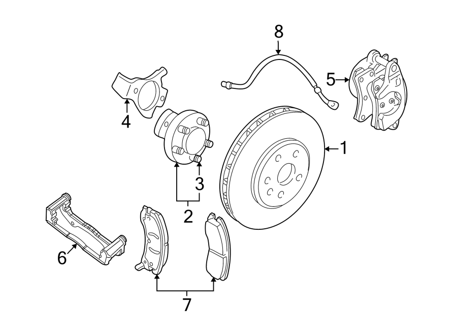 Diagram FRONT SUSPENSION. BRAKE COMPONENTS. for your 2018 GMC Sierra 2500 HD 6.6L Duramax V8 DIESEL A/T 4WD SLE Extended Cab Pickup Fleetside 