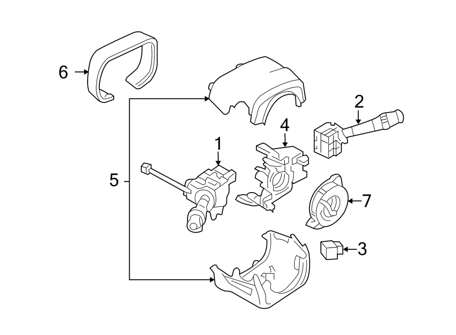 Diagram STEERING COLUMN. SHROUD. SWITCHES & LEVERS. for your 2017 Chevrolet Spark  LT Hatchback 