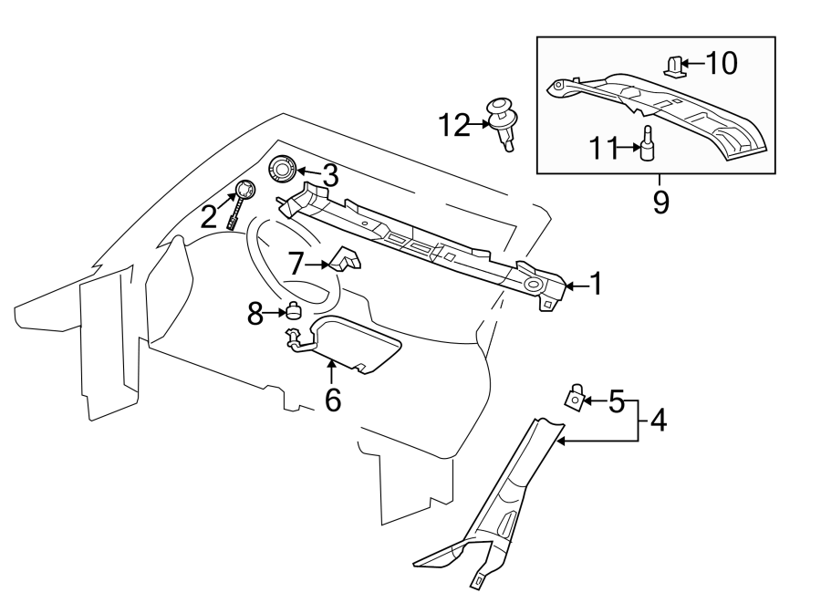 ROOF. INTERIOR TRIM. Diagram