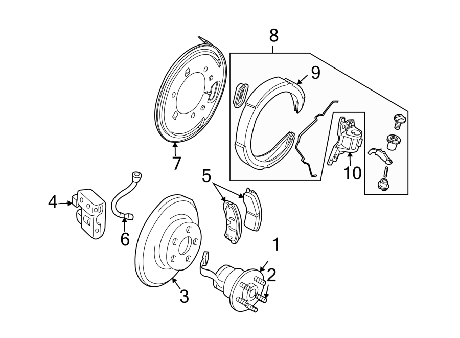 Diagram REAR SUSPENSION. BRAKE COMPONENTS. for your 2020 Chevrolet Camaro 6.2L V8 A/T SS Coupe 