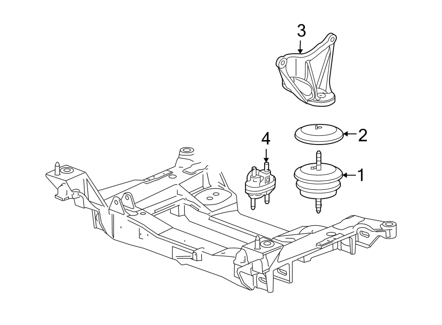 Diagram ENGINE & TRANS MOUNTING. for your 2011 GMC Sierra 2500 HD 6.0L Vortec V8 FLEX A/T 4WD SLT Crew Cab Pickup 