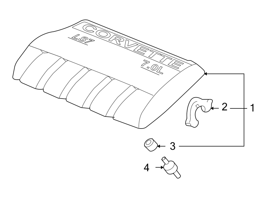 Diagram ENGINE APPEARANCE COVER. for your 2023 Chevrolet Camaro  ZL1 Convertible 